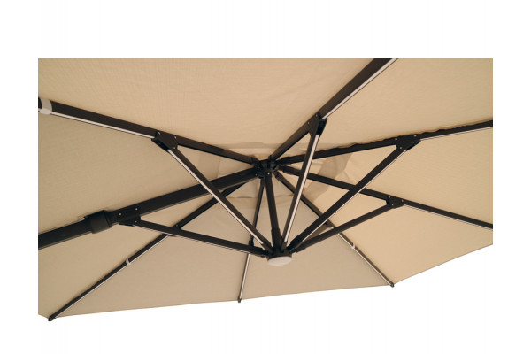 Henrik Hængeparasol - m/LED & Tilt - 3x3 m