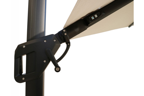 Henrik Hængeparasol - m/LED & Tilt - 3x3 m