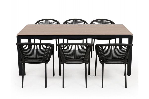 Selma Nora Havemøbelsæt - 100x200 cm - Antracitgrå