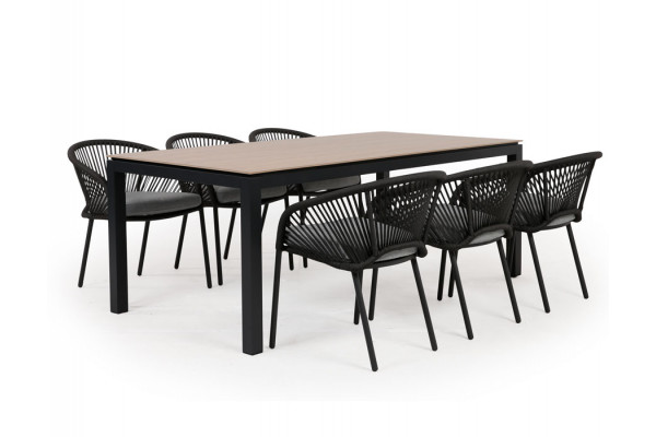 Selma Nora Havemøbelsæt - 100x200 cm - Antracitgrå