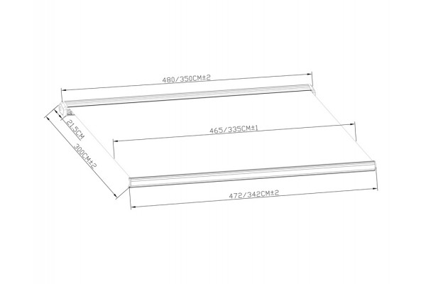 Bøg Markise - m/motor & LED-lys - 4,8 x 3 m -...