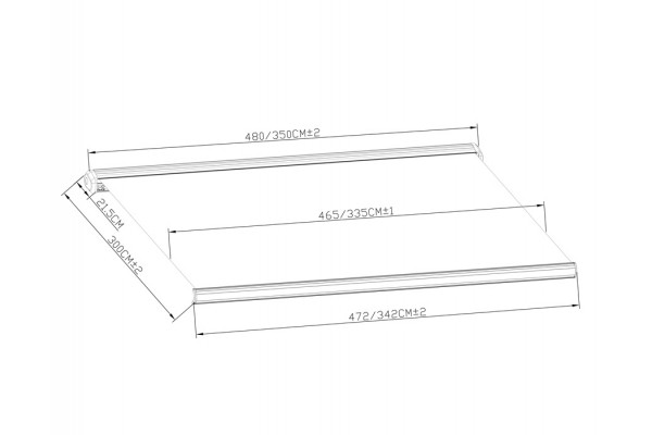 Bøg Markise - m/motor & LED-lys - 4,8 x 3 m -...