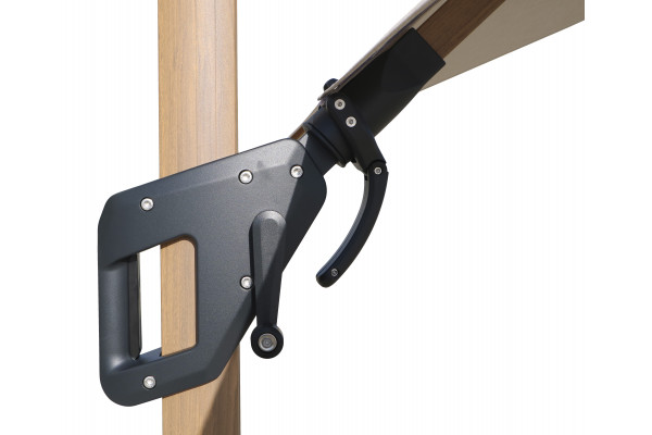 Helge Hængeparasol - 3x3 m - Trælook/Sand