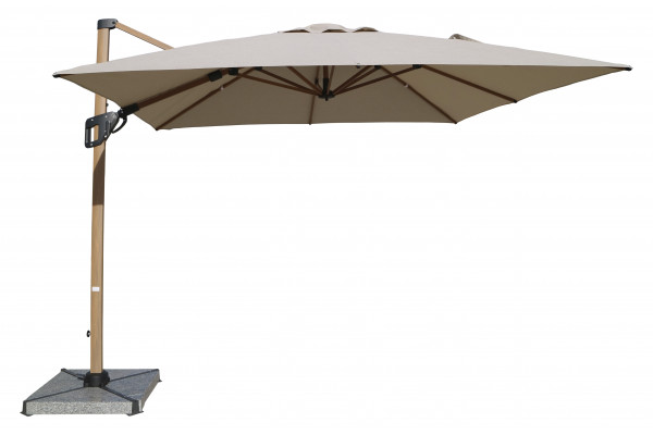 Helge Hængeparasol - 3x3 m - Trælook/Sand