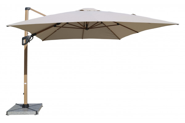 Helge Hængeparasol - 3x4 m - Trælook/Sand