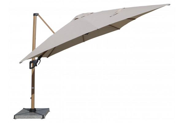 Helge Hængeparasol - 3x4 m - Trælook/Sand