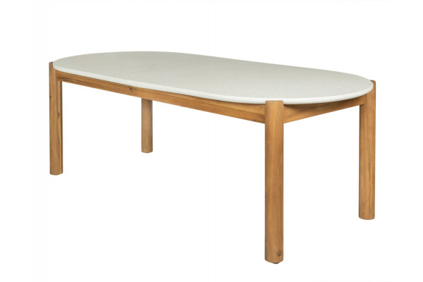 Olivia Havebord - 210x95 cm - Akacie/terrazzo