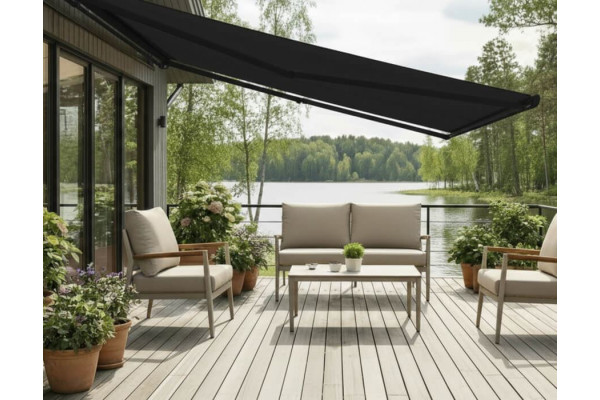 Bøg Markise - m/motor & LED-lys - 4,8 x 3 m -...