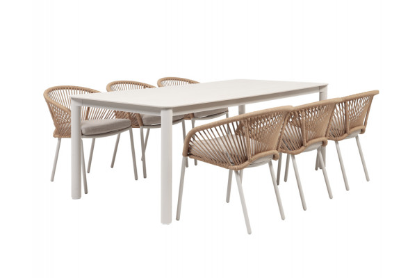 Karen Nora Havemøbelsæt - 99,5x210 cm - Sand