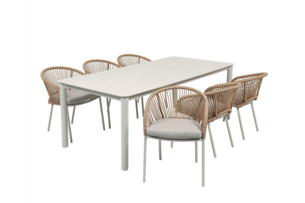 Karen Nora Havemøbelsæt - 99,5x210 cm - Sand