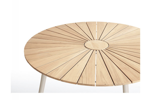 DaneLine Eva Teak Havebord - Ø150 cm - Latte