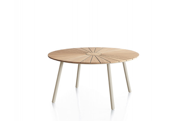 DaneLine Eva Teak Havebord - Ø150 cm - Latte