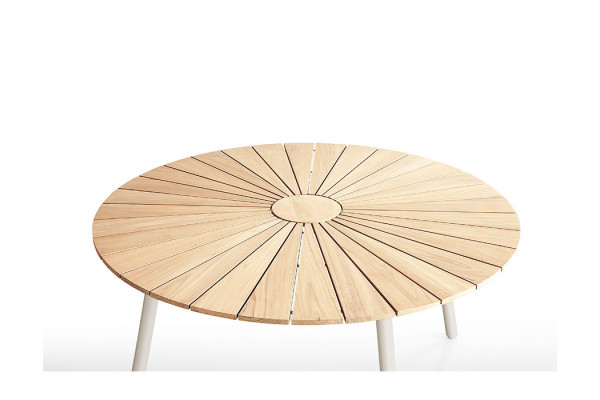 DaneLine Eva Teak Havebord - Ø150 cm - Latte
