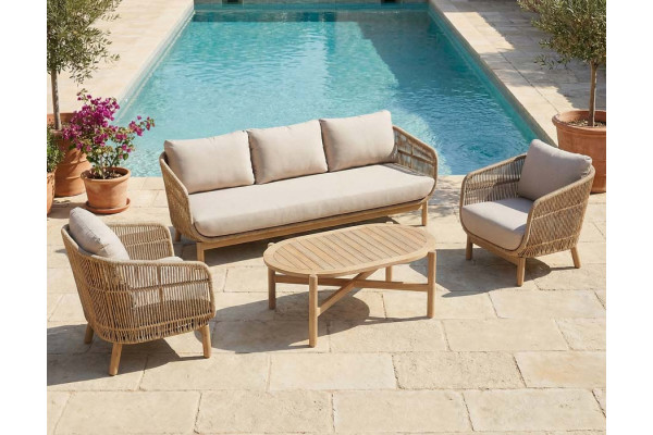 Helena 3 pers. Sofasæt m/Ovalt sofabord 110x66 cm