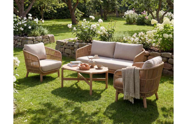 Helena 2 pers. Sofasæt m/Ovalt sofabord 110x66 cm