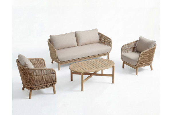 Helena 2 pers. Sofasæt m/Ovalt sofabord 110x66 cm