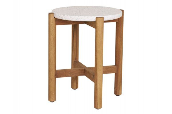 Olivia Sidebord - Ø37|46H cm - Akacie/terrazzo