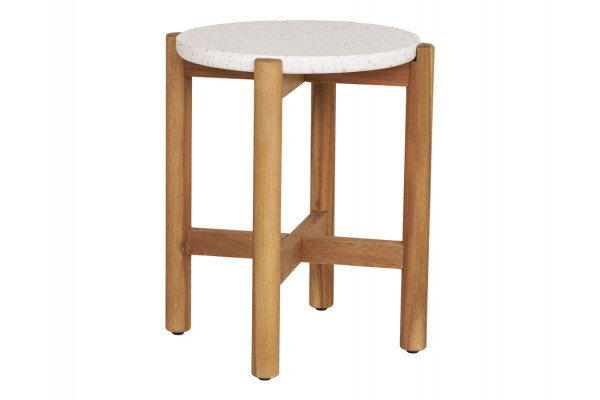 Olivia Sidebord - Ø37|46H cm - Akacie/terrazzo