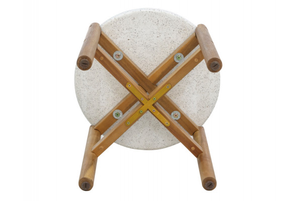 Olivia Sidebord - Ø37|46H cm - Akacie/terrazzo