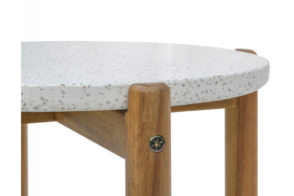 Olivia Sidebord - Ø37|46H cm - Akacie/terrazzo