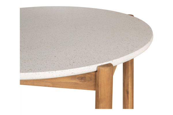 Olivia Havebord - Ø120 cm - Akacie/terrazzo