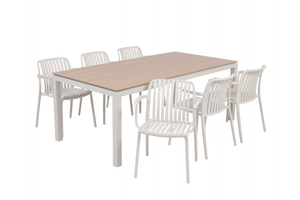 Selma Sonja Havemøbelsæt - 100x200 cm - Gråhvid