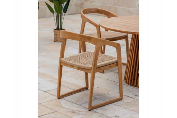 Luna Venedig Teak havemøbelsæt - Ø150 cm