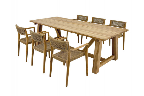 Hercules ManjaTeak havemøbelsæt m/6 stole -...