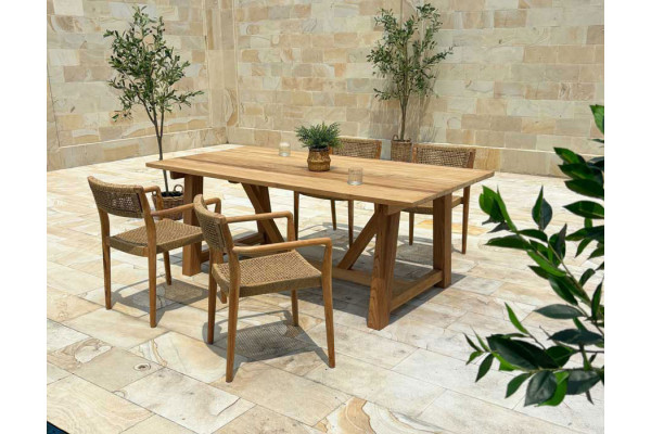 Hercules ManjaTeak havemøbelsæt m/4 stole -...