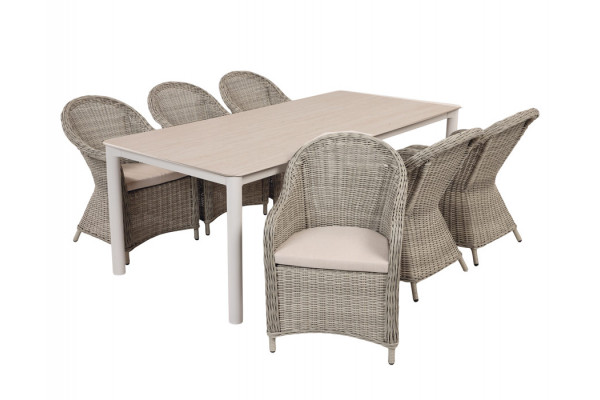 Karen Freja Havemøbelsæt - 99,5x210 cm - Lys Grå