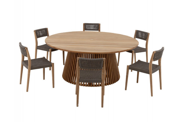 Luna Alana Teak Havemøbelsæt - Ø180 cm