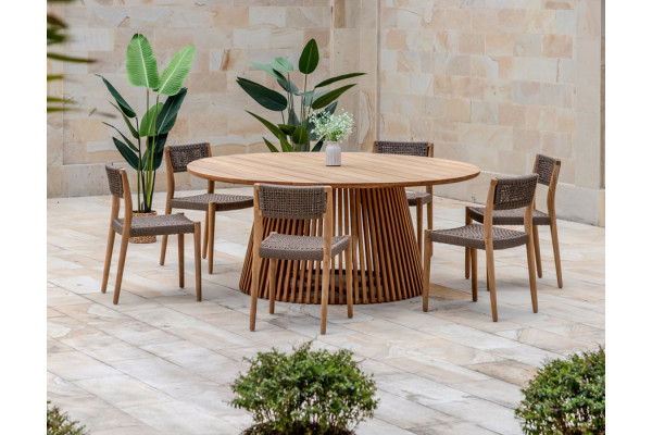 Luna Alana Teak Havemøbelsæt - Ø180 cm