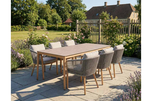 Esbjerg Hamborg Havemøbelsæt m/6 stole -...