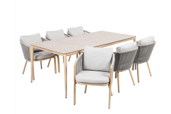 Esbjerg Hamborg Havemøbelsæt m/6 stole -...