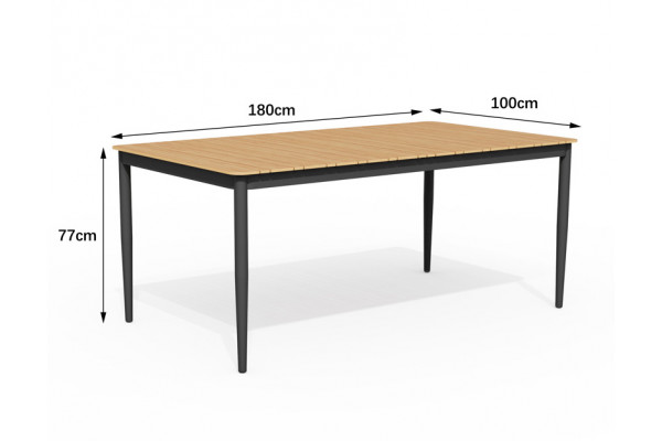 Malmø Nora Havemøbelsæt - 100x180/235 cm -...
