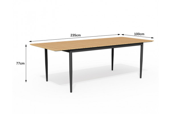 Malmø Viola Havemøbelsæt - 100x180/235 cm -...