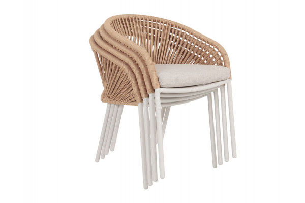 Malmø Nora Havemøbelsæt - 100x180/235 cm - Gråhvid