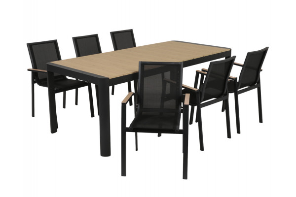 Lohals Malmø Havemøbelsæt m/6 stabelstole - 95...