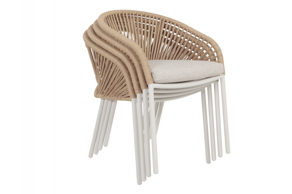 Malmø Nora Havelmøbelsæt - 100x200 cm - Gråhvid