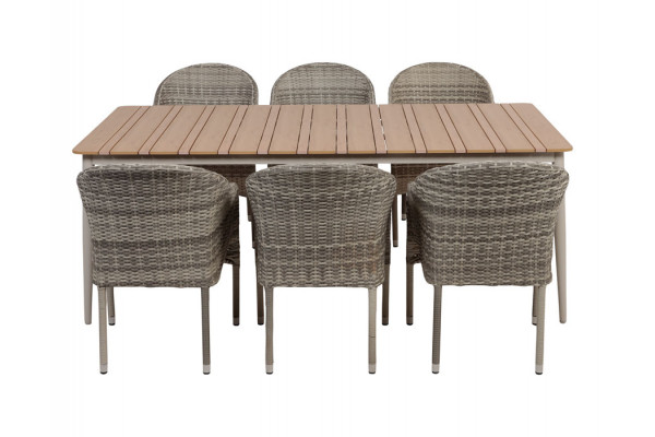 Malmø Andrea Havelmøbelsæt - 100x200 cm - Gråhvid