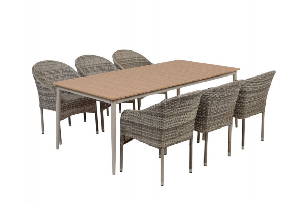 Malmø Andrea Havelmøbelsæt - 100x200 cm - Gråhvid