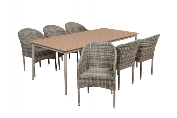 Malmø Andrea Havelmøbelsæt - 100x200 cm - Gråhvid