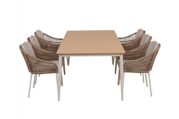 Malmø Svala Havelmøbelsæt - 100x200 cm - Gråhvid