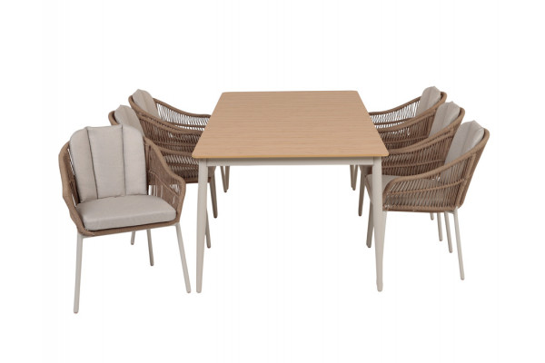 Malmø Svala Havelmøbelsæt - 100x200 cm - Gråhvid