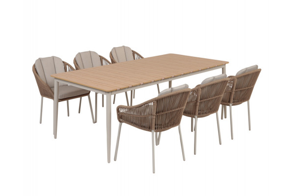 Malmø Svala Havelmøbelsæt - 100x200 cm - Gråhvid