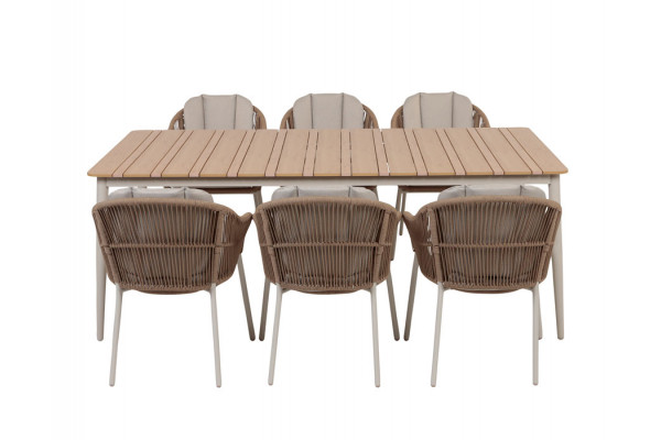 Malmø Svala Havelmøbelsæt - 100x200 cm - Gråhvid