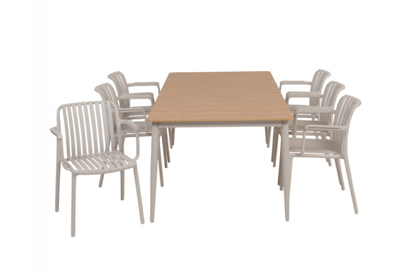 Malmø Sonja Havelmøbelsæt - 100x200 cm - Gråhvid