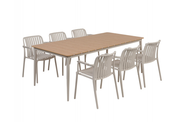 Malmø Sonja Havelmøbelsæt - 100x200 cm - Gråhvid