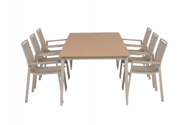 Malmø Havelmøbelsæt m/6 Stabelstole - 100x200...