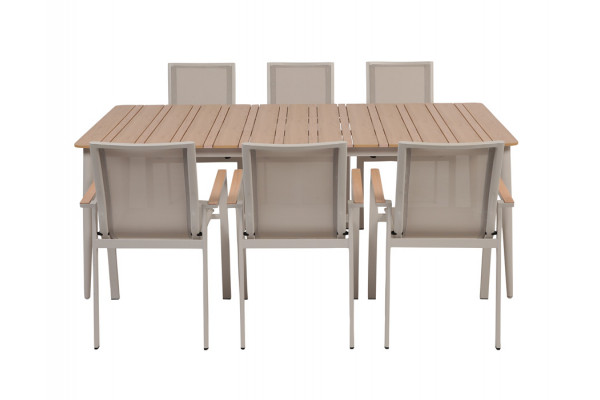 Malmø Havelmøbelsæt m/6 Stabelstole - 100x200...